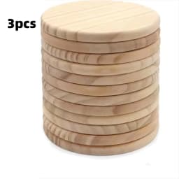 3/5/10pcs Set of Unfinished Round Wooden Coasters for DIY Crafts and Home Decor 4-Inch Diameter, Natural Wood Material, Perfect