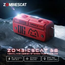 Zombies Cat B8 TWS Wireless Earbuds Necklace Design Bluetooth 5.4 Headphone ENC Call Noise Reduction Wireless Earphones with Mic