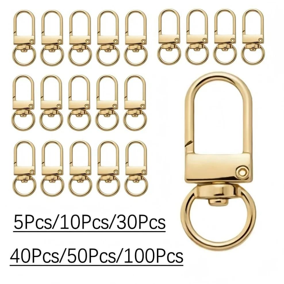 5-100Pcs Alloy Snap Lobster Clasp Hooks Keychain Findings for DIY Key Chain Necklace Bracelet Accessories Supplies Accessories