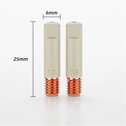 6PCS/Pack, MB-15AK 15AK Coated Welding Tool 0.8mm 1.0mm 1.2mm Purple Copper Conductive Coating Nozzle Insulating Sleeve Connecti