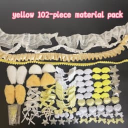 102 Pieces of Ribbon Lace Trim Handmade Material Kit Combination: Angel Wings, Plush Bunny Ears, Bow, Heart, Five-Pointed Star
