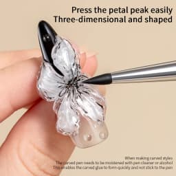 1/2PCS Wooden Double Head Nail Art Brush Silicone Carving Pen Nail Supplies Carving Flower Painting Pen for Nail Art Tool