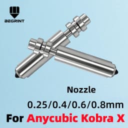 For Anycubic Kobra X/Kobra 4 Hot End Nozzle 0.2/0.6/0.8/0.4mm Heatbreak KX One-Piece Hotend Bimetal Nozzles 3D Printer Parts