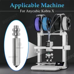 For Anycubic Kobra X/Kobra 4 Hot End Nozzle 0.2/0.6/0.8/0.4mm Heatbreak KX One-Piece Hotend Bimetal Nozzles 3D Printer Parts