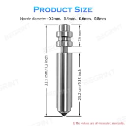 For Anycubic Kobra X/Kobra 4 Hot End Nozzle 0.2/0.6/0.8/0.4mm Heatbreak KX One-Piece Hotend Bimetal Nozzles 3D Printer Parts