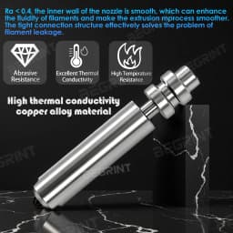 For Anycubic Kobra X/Kobra 4 Hot End Nozzle 0.2/0.6/0.8/0.4mm Heatbreak KX One-Piece Hotend Bimetal Nozzles 3D Printer Parts
