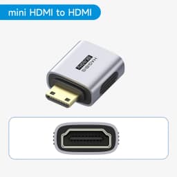 Hagibis Mini HDMI to HDMI Adapter Right Angle 90 Degree Male to Female Mini HDMI Connector L Shape Converter High Refresh Rate