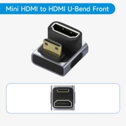 Hagibis Mini HDMI to HDMI Adapter Right Angle 90 Degree Male to Female Mini HDMI Connector L Shape Converter High Refresh Rate