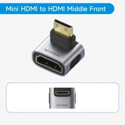 Hagibis Mini HDMI to HDMI Adapter Right Angle 90 Degree Male to Female Mini HDMI Connector L Shape Converter High Refresh Rate