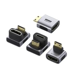 Hagibis Mini HDMI to HDMI Adapter Right Angle 90 Degree Male to Female Mini HDMI Connector L Shape Converter High Refresh Rate