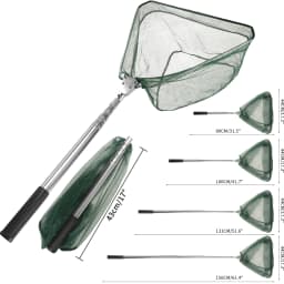Retractable Landing Net Folding 1.9m/1.5m/1.3m Telescopic Fishing Net Outdoor Sea Mesh Portable Hand Dip Net For Carp Fly Fun