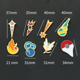 Gym Badges Box Set Kanto Johto Hoenn Sinnoh Unova Kalos Orange Islands Pins Brooches Collectible Toys for Gift