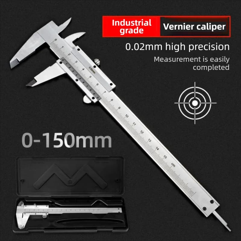 0-150mm 0-6 Inch Vernier Caliper High Accuracy Stainless Steel Plastic Gauge Measuring Tool Inside Outside Depth Micrometer