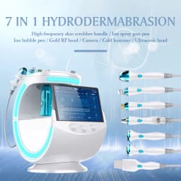 Hydrofacial 7 In 1 Professional Portable Dermabrasion Smart Ice Blue Facial Treatment Machine Latest Skin Rejuvenation Device.