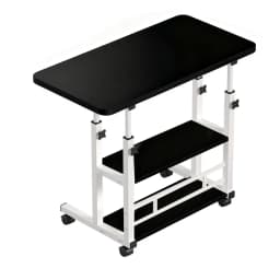 Computer Desk With Storage Shelves Portable Laptop PC Desk Mobile Standing Desk Adjustable Height Rolling Desk Workstation