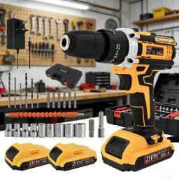 21V Cordless Screwdriver Kit with 2 Lithium Batteries & Screwdriver Bits, Handheld Power Screwdriver for Furniture Assembly, Home DIY and Daily Screw Fastening Work