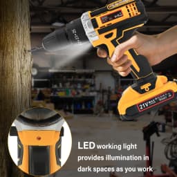 21V Cordless Screwdriver Kit with 2 Lithium Batteries & Screwdriver Bits, Handheld Power Screwdriver for Furniture Assembly, Home DIY and Daily Screw Fastening Work