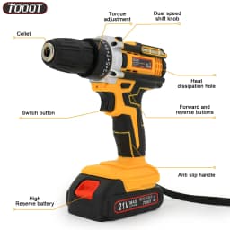 21V Cordless Screwdriver Kit with 2 Lithium Batteries & Screwdriver Bits, Handheld Power Screwdriver for Furniture Assembly, Home DIY and Daily Screw Fastening Work