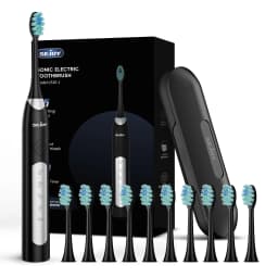 Sejoy Electric Sonic Toothbrush with 10 pcs Replacement Heads 5 Modes USB Rechargeable Waterproof Electric Tooth Brushes