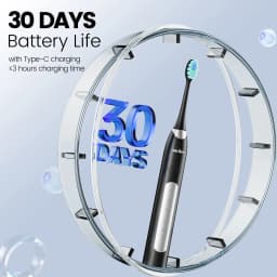 Sejoy Electric Sonic Toothbrush with 10 pcs Replacement Heads 5 Modes USB Rechargeable Waterproof Electric Tooth Brushes
