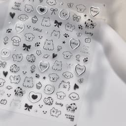 Fashion Silver Metallic Texture Nail Stickers 5D Embossed Stars Bow Love heart Cat Wings Nail Art Stickers DIY nail decoration