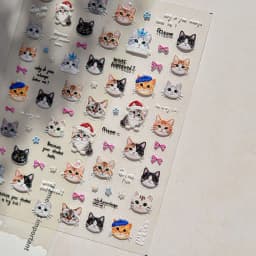 Fashion Silver Metallic Texture Nail Stickers 5D Embossed Stars Bow Love heart Cat Wings Nail Art Stickers DIY nail decoration