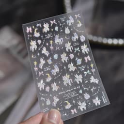 Fashion Silver Metallic Texture Nail Stickers 5D Embossed Stars Bow Love heart Cat Wings Nail Art Stickers DIY nail decoration