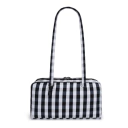 Nylon Tote Bag Bowler Bag Women Shoulder Purse with Keychain Clip, Lightweight Zipper Handbag Daily Work Travel Gym Gift for Mum