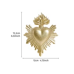 1PC, Made of Resin, Flame-Shaped Heart-Shaped Decorative Handcrafted Item for Hanging, Suitable for Home Wall Decoration