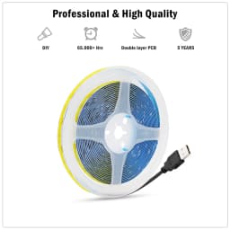 5V USB COB LED Strip Light 320LEDs Ribbon Tape Warm White Red Green Blue Pink Yellow 8mm PCB Flexible Linear Lighting Room Decor