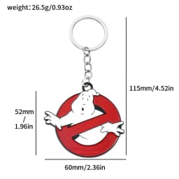 Ghostbusters Red Keychain Death Squads Keyring Unisex Jewelry Chaveiro for Women And Men