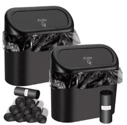 Car Trash Can (with Lid) Contains 1/2/3 Garbage Bags, Small Car Trash Can, Leak-proof Mini Car Accessories