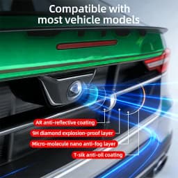 Car Camera Lens Transparent Protector Cover Universal Front Bumper Camera 360° All-Round Lens Guard PC Lens Protector Cover Kit