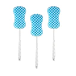 Long Handle Body Massage Sponge Back Scrubber Shower Brush for Exfoliating and Cleaning Hard to Reach Areas Blue
