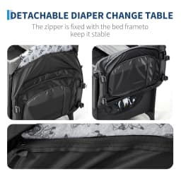 4 in 1 Baby Bassinet, Pack and Play Bedside Crib Sleeper with Changing Table, Locking Wheels, Toy Bar for Newborn to Toddlers