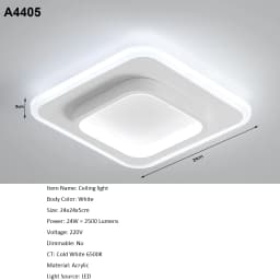 Modern LED Ceiling Light, Acrylic Square Ceiling Lamp Warm White 3500K for Hallway Office Bedroom Kitchen Living Room [Energy E]