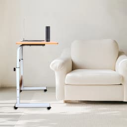 Rolling Laptop Desk With Adjustable Height Mobile Side Table with Universal Lockable Wheels For Bed, Couch, Sofa