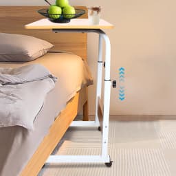Rolling Laptop Desk With Adjustable Height Mobile Side Table with Universal Lockable Wheels For Bed, Couch, Sofa