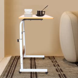 Rolling Laptop Desk With Adjustable Height Mobile Side Table with Universal Lockable Wheels For Bed, Couch, Sofa