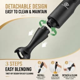 SUPERLEX 350W Stick Blender Electric Immersion Hand Blender, 2 Speed Control Stainless Steel Blending Shaft, Detachable Design for Soups, Smoothies, Sauces and Homemade Baby Food