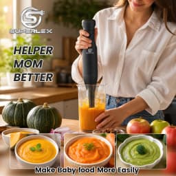 SUPERLEX 350W Stick Blender Electric Immersion Hand Blender, 2 Speed Control Stainless Steel Blending Shaft, Detachable Design for Soups, Smoothies, Sauces and Homemade Baby Food