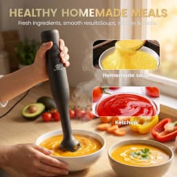 SUPERLEX 350W Stick Blender Electric Immersion Hand Blender, 2 Speed Control Stainless Steel Blending Shaft, Detachable Design for Soups, Smoothies, Sauces and Homemade Baby Food