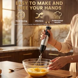 SUPERLEX 3 in 1 Immersion Hand Blender 600W Power Hand Stick Blender Mixer Vegetable Meat Grinder with 304 Stainless Steel Blade