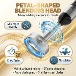 SUPERLEX 3 in 1 Immersion Hand Blender 600W Power Hand Stick Blender Mixer Vegetable Meat Grinder with 304 Stainless Steel Blade