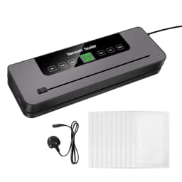 BRIEFNESS 6-in-1 Automatic Vacuum Sealer with Cutter, 6 Modes & 10 Bags for Meat, Vegetables, Snacks, Dry/Wet Food Preservation