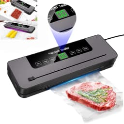 BRIEFNESS 6-in-1 Automatic Vacuum Sealer with Cutter, 6 Modes & 10 Bags for Meat, Vegetables, Snacks, Dry/Wet Food Preservation