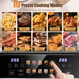 10.5L Air Fryer Double Basket Touch Display, Viewing Window, 10 Functions XXL