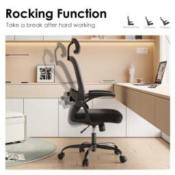 Farini Ergonomic Office Chair with Adjustable Lumbar Support & Headrest, High Back Executive Chair with Flip-Up Arms