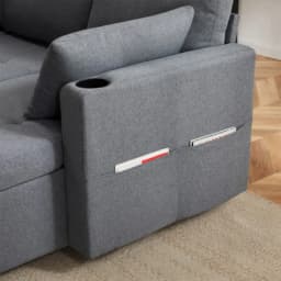 Sofa Bed,L-Shaped Corner Sofa,3 Seater Pull out Sofa with Storage,Convertible Settee Sectional Sofa for Living Room,Office,Grey