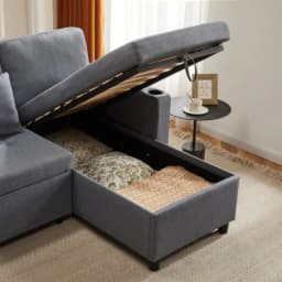 Sofa Bed,L-Shaped Corner Sofa,3 Seater Pull out Sofa with Storage,Convertible Settee Sectional Sofa for Living Room,Office,Grey